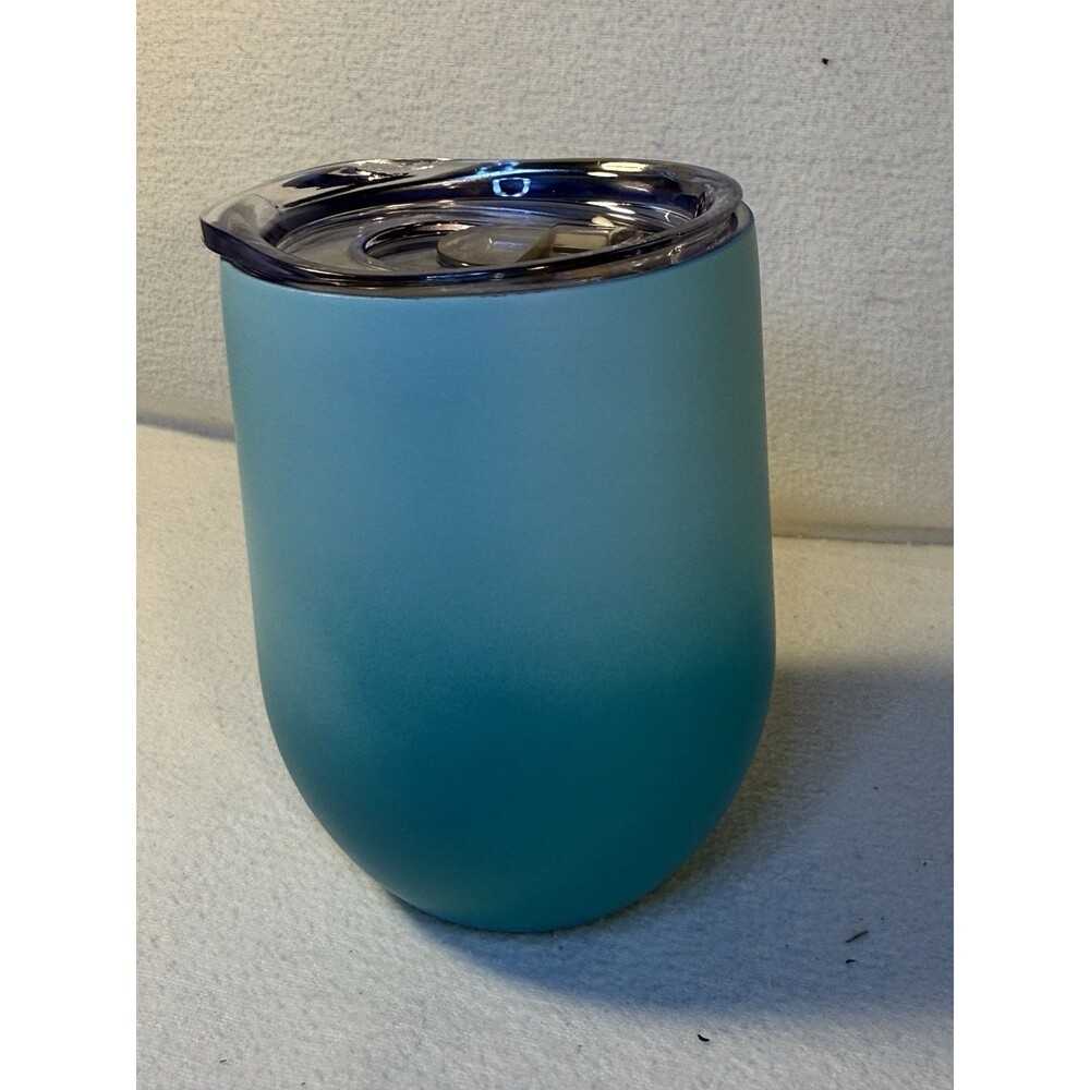Chic & Tonic Blue Wine Tumbler 12oz Metal With Lid Drink Through